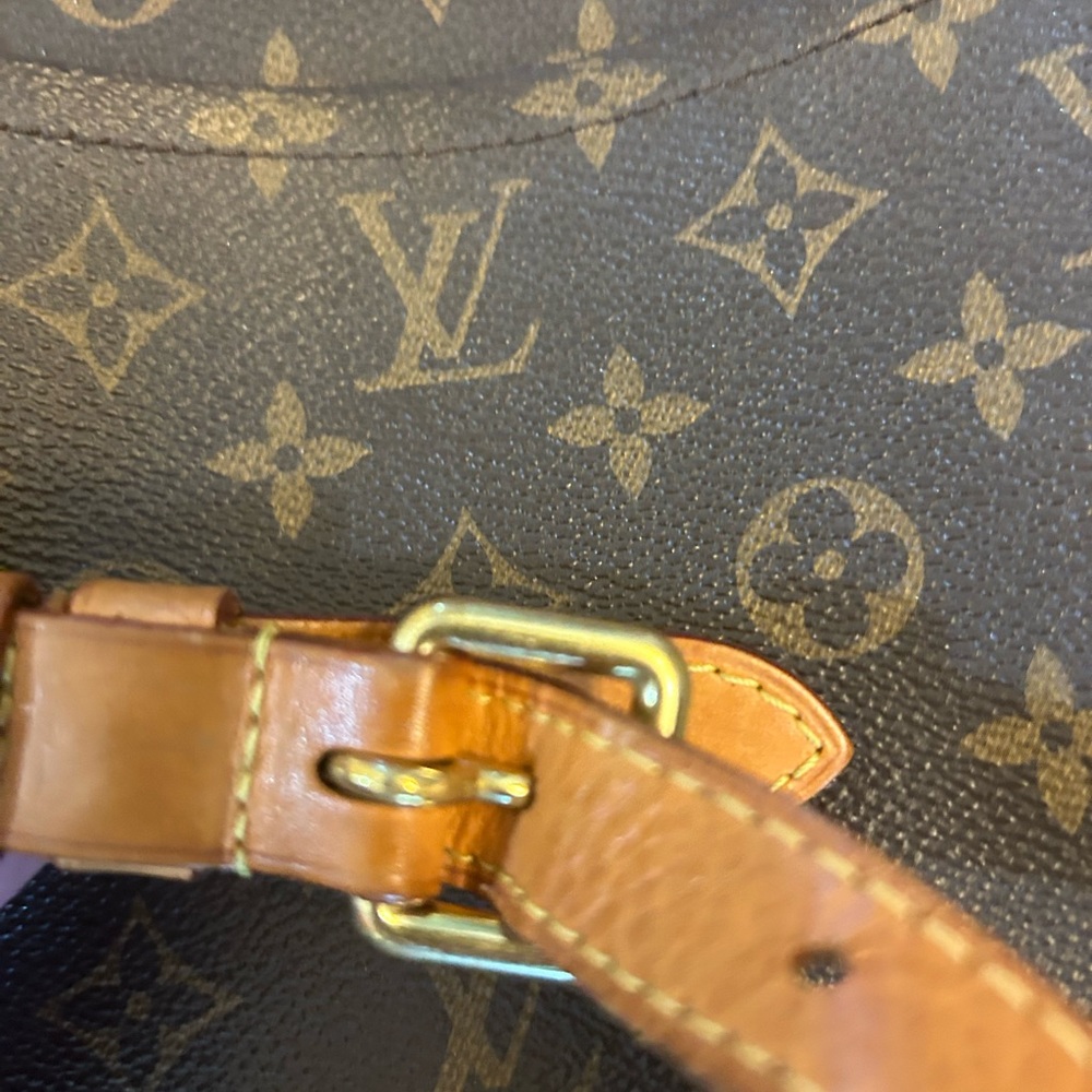 Louis Vuitton Monogram Crossbody Bag in Brown and Tan Leather Trim - Picture 9 of 11